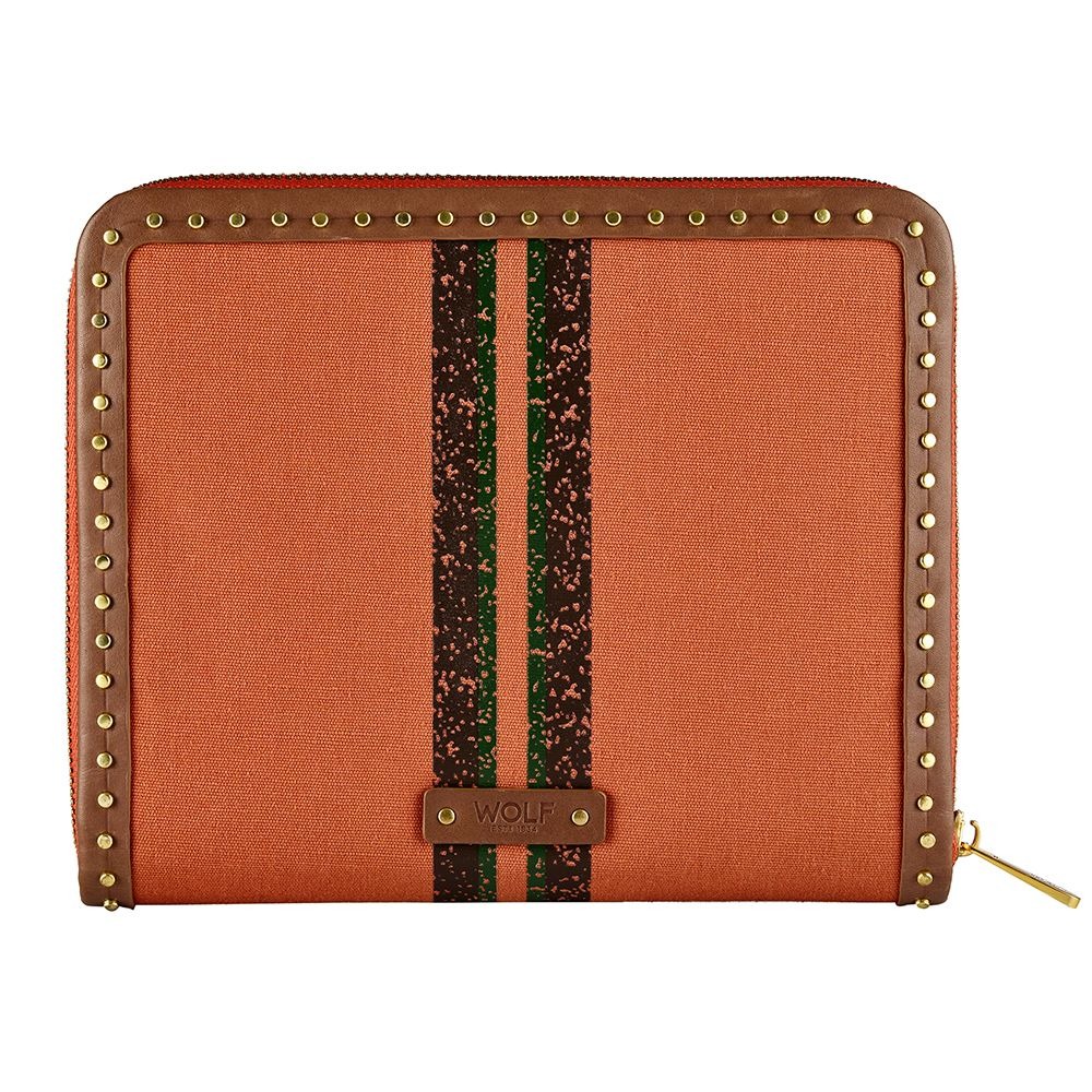 WOLF Orange Ida Travel Zip Jewelry Portfolio