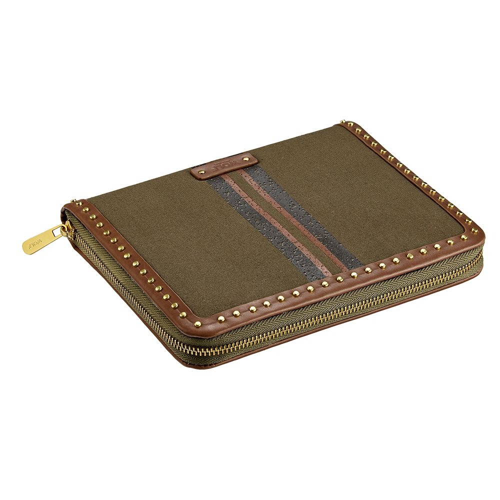 WOLF Khaki Ida Travel Zip Jewelry Portfolio
