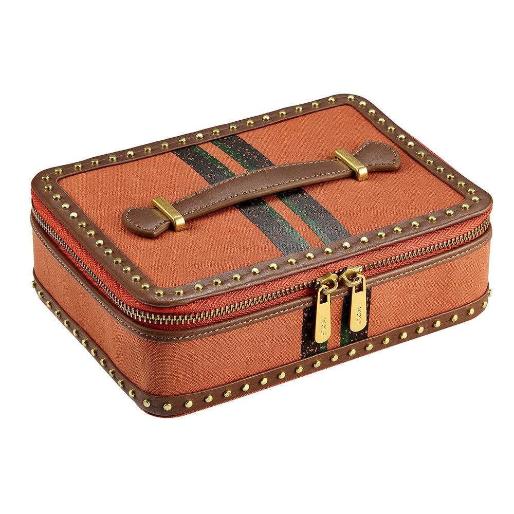 WOLF Orange Ida Travel Zip Jewelry Case