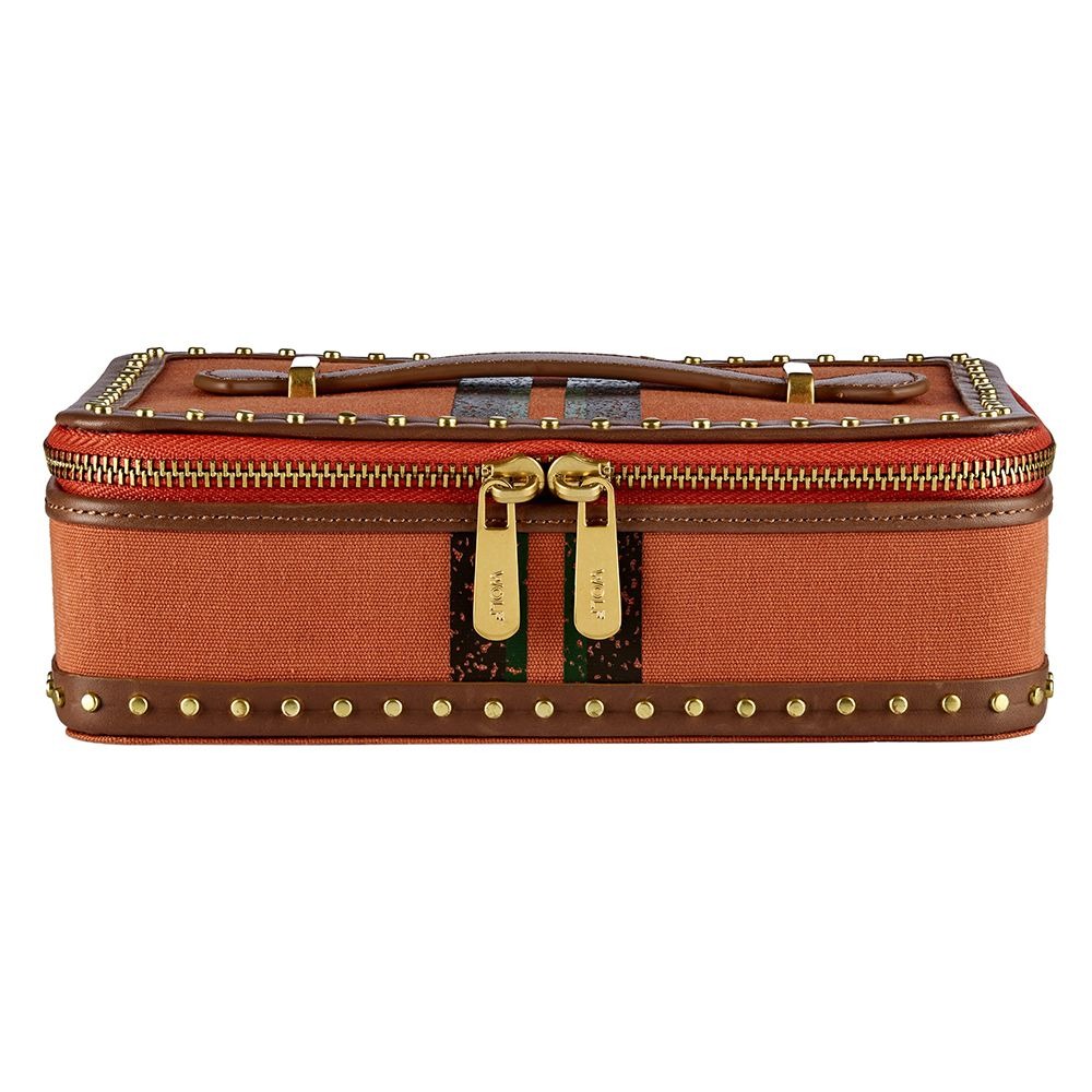 WOLF Orange Ida Travel Zip Jewelry Case