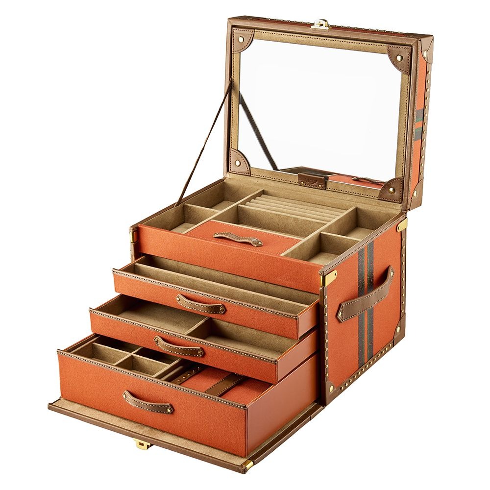 WOLF Orange Ida Trunk Jewelry Box