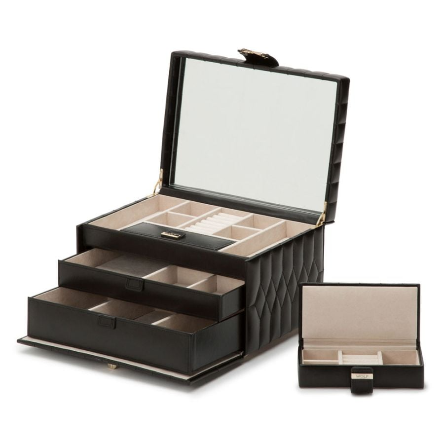 WOLF Caroline Medium Jewelry Case Black
