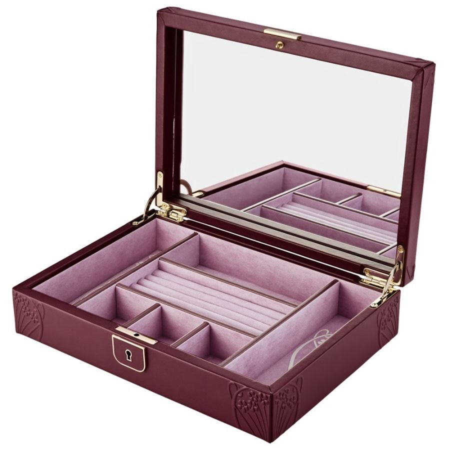 WOLF X LIBERTY All Over Ianthe Medium Jewelry Box - Burgundy