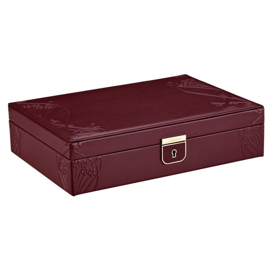 WOLF X LIBERTY All Over Ianthe Medium Jewelry Box - Burgundy