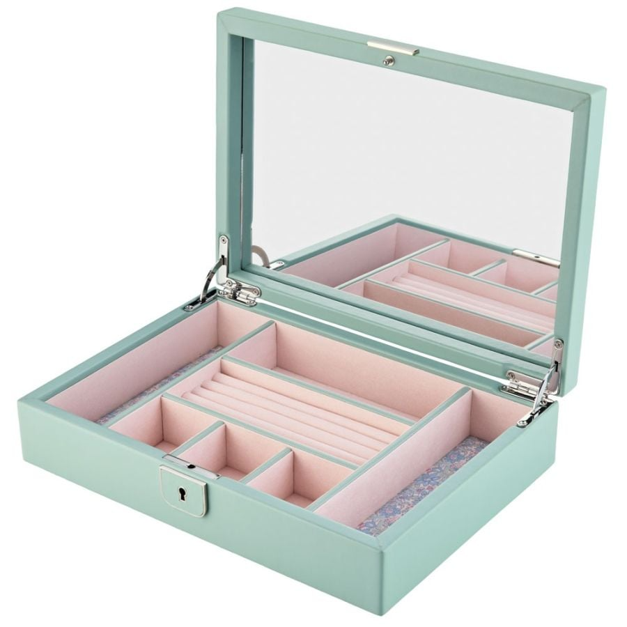 WOLF X LIBERTY Julia Interior Print Medium Jewelry Box - Sage Green