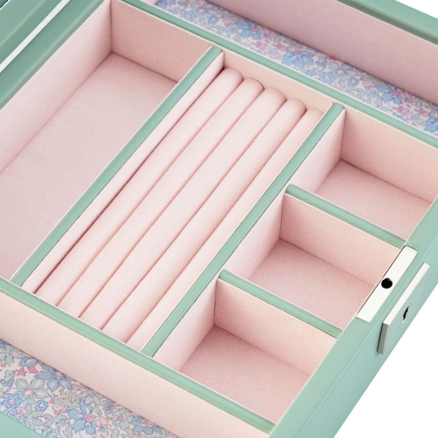 WOLF X LIBERTY Julia Interior Print Medium Jewelry Box - Sage Green