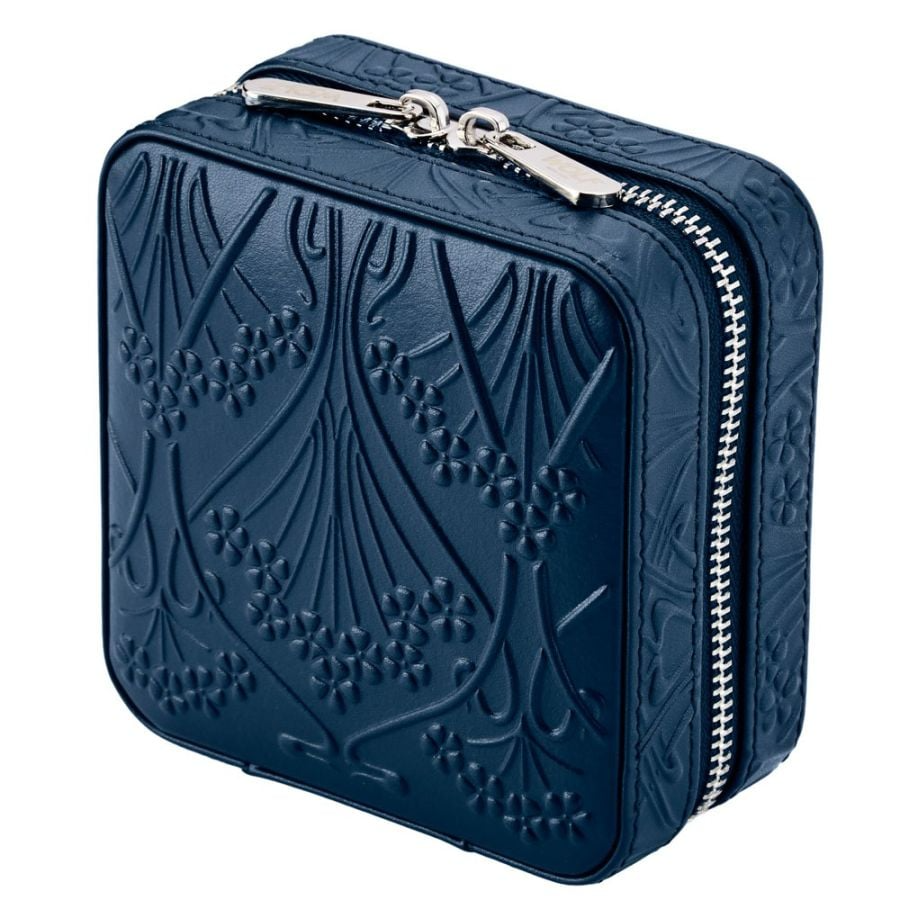 WOLF X LIBERTY All Over Ianthe Small Travel Jewelry Zip Case - Navy