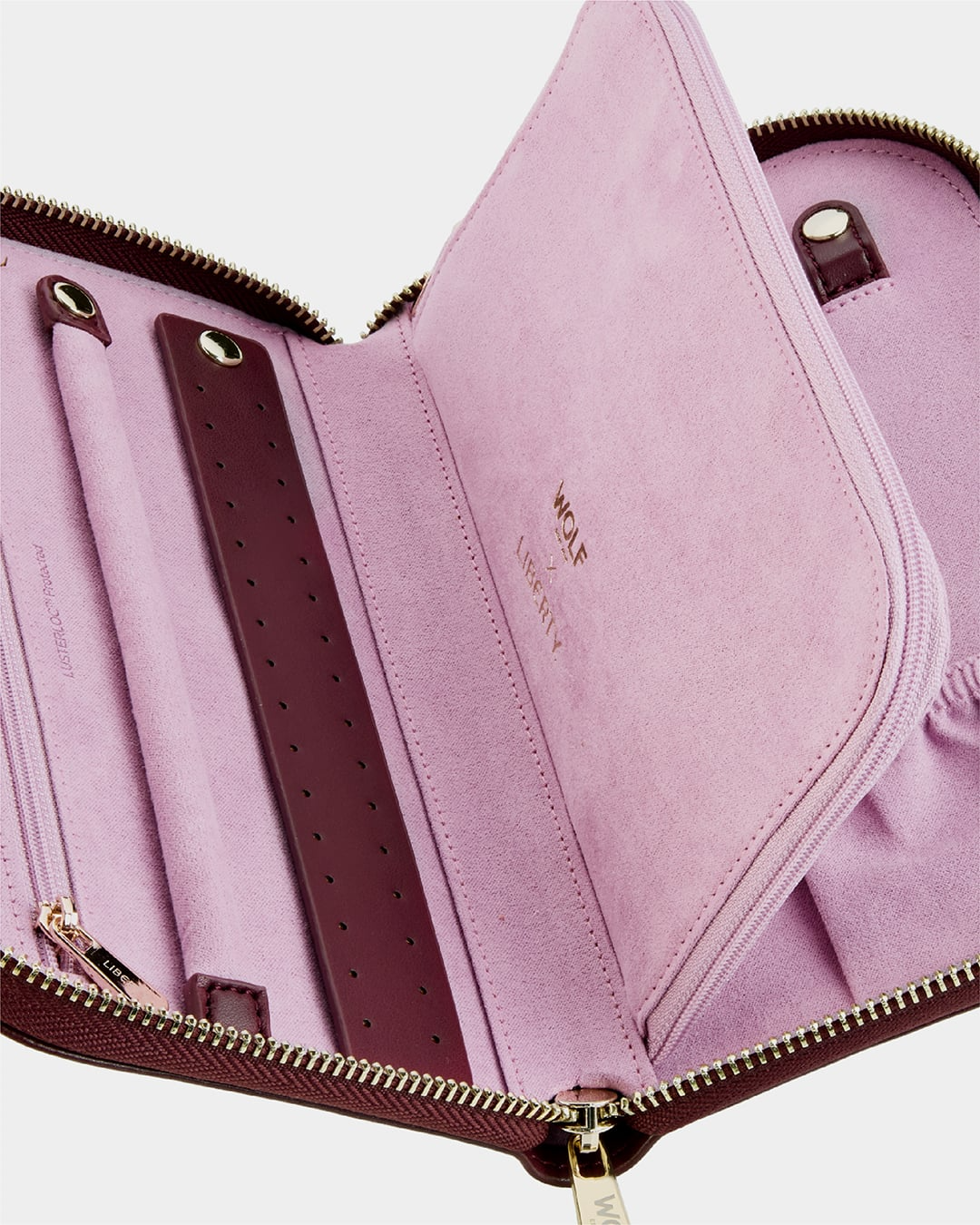 WOLF X LIBERTY Ianthe Travel Jewelry Portfolio - Burgundy
