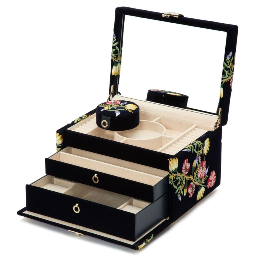 WOLF Zoe Medium Jewelry Box in Indigo