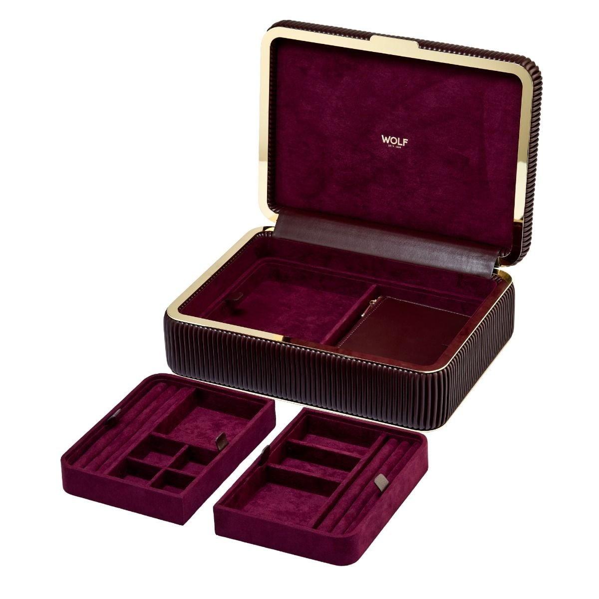 WOLF Bella Medium Jewellery Box l Bordeaux