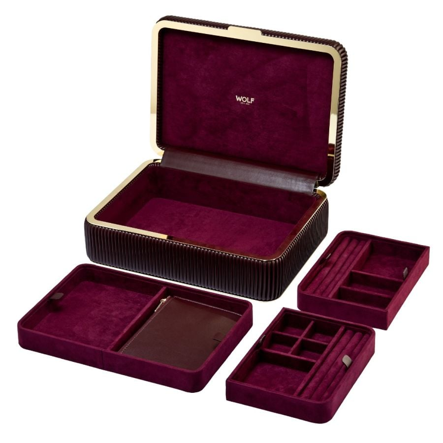 WOLF Bella Medium Jewellery Box l Bordeaux